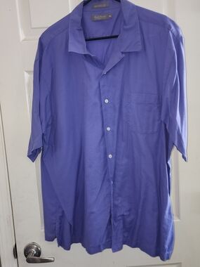 Daniel Cremieux Purple Short-Sleeve Button-Down Shirt